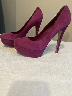 Aldo Shoes UK 5 EU 38 Magenta Stiletto High Heels Platform Suede • £20.99