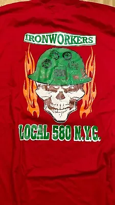 Ironworkers Local 580 New York City Skull Graphic VINTAGE Labor Union Shirt NEW • $30.99