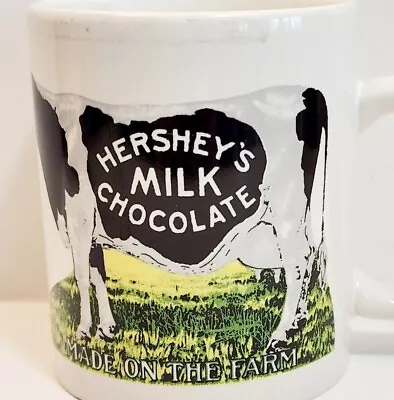 Vintage Hershey's Coffee Mug Made On The Farm Cow Milk Chocolate 8oz • $9