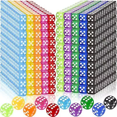 500 Pieces 6 Sided Dice Set 14MM Translucent Colored Bulk Dice Standard Game ... • $50.22