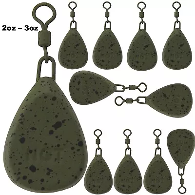 NGT Carp Fishing Weight Leads With Swivel 2oz - 3.0oz Lead Flat Pear 10 Pack NGT • £11.99