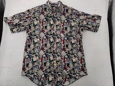 $25.70 • Buy BD Baggies Shirt Mens Extra Large Tennis Print All Over Casual Button-Down