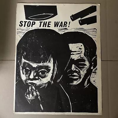 Vintage Vietnam Protest Poster Lithograph Original 1960s Anti-War CPUSA Stop War • $175