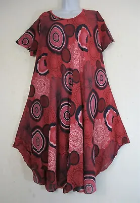 £19.99 • Buy LagenLook Ladies 95% Cotton Short Sleeve Summer Dress One Size: Plus 16-20