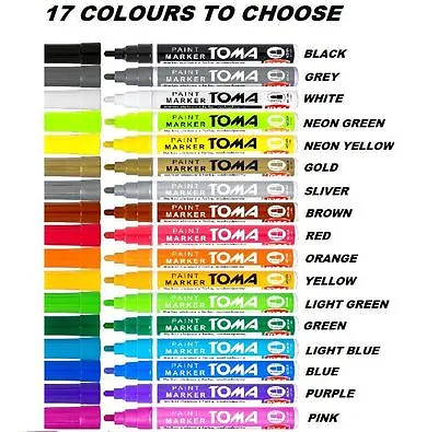 Permanent Car Tyre Tire Metal Paint Pen Oil Based Marker Waterproof 17 Colours • £33.96