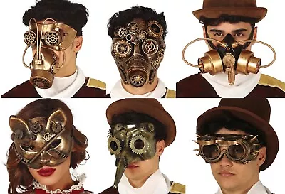 £13.99 • Buy Deluxe Steampunk Mask Gold Robot Fancy Dress Rave Post Apocalypse Burning Man