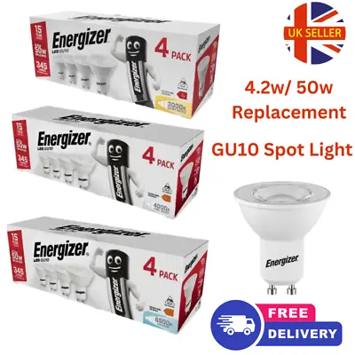 ENERGIZER GU10 LED BULBS Spot Light Lamps Warm Cool Day White Down Lights Energy • £7.89