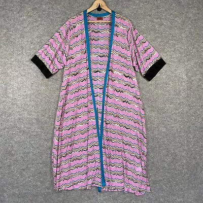 MISSONI MARE Kimono Womens UK 6 IT 38 Pink Kaftan Chevron Print Beach Cover Up • $186.49