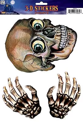 £2.75 • Buy Halloween Horror 3D Effect Window Stickers Skull And Skeletal Hands Stickers