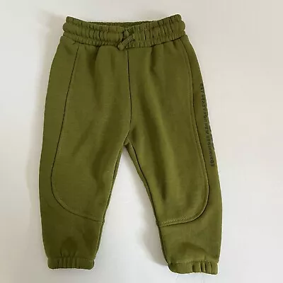 ZARA Baby Plush Joggers Green 9-12 Months 80 Cm Cotton Blend NEW • $10.99