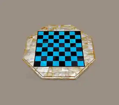 18  Marble Game Chess Table Top Center Inlay Random Malachite Room Decor  X-mas • $438