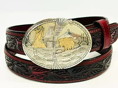 Navajo Ray Calladitto Sterling & 12k Gold Fill Hand Engraved Belt Buckle Vogt 38 • $1500