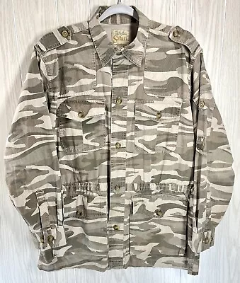 Cabelas Safari Series Men’s Large Field Jacket Shirt Shacket Desert Camo Hunting • $29.87