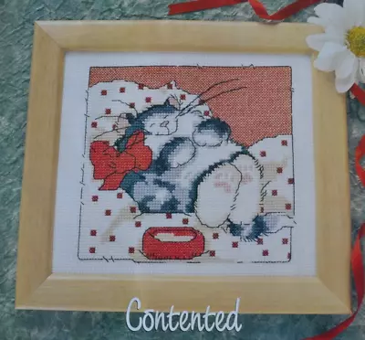 Cross Stitch Chart Only - Margaret Sherry Cattitudes Contented Cat Design • £1.25