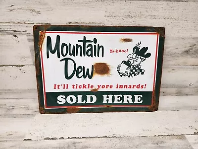 Mountain Dew Hillbilly Sign Vintage Style Patina • $49.99