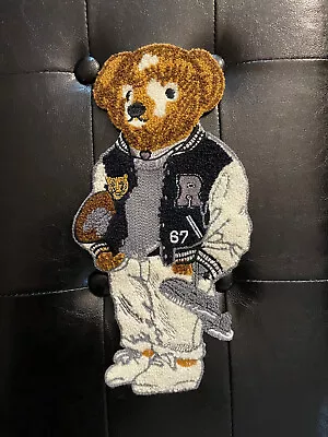 Xl Polo Ralph Lauren Sew On Patches Extra Large Football Varsity Bear Jacket Bag • $84