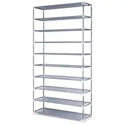$49.90 • Buy Shoe Rack 10 Tier Shelves Shoes Cabinet Storage Organiser DIY - Silver
