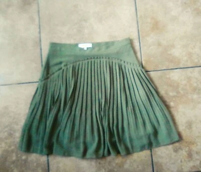 £12 • Buy Reiss Size 10 Olive Green Pleated Skirt Gorgeous Flowing Knee Length VGC