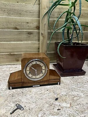 Antique Mantle Clock Art Deco Westminster Chimes 8 Day Haller AG Germany C:1920s • £190
