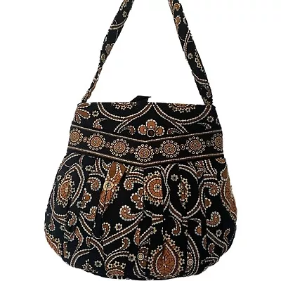 Vera Bradley Hannah Cafe Latte Small Purse Handbag Girls Shoulder Black Brown • $11.69