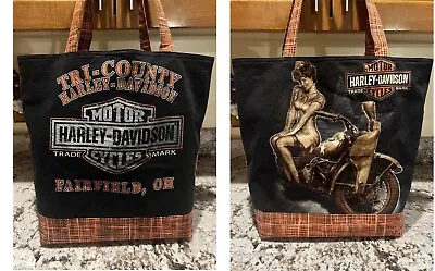 Custom Harley Davidson Fairfield Ohio Up-Cycled Tote Bag From A Vintage T-shirt • $42.95