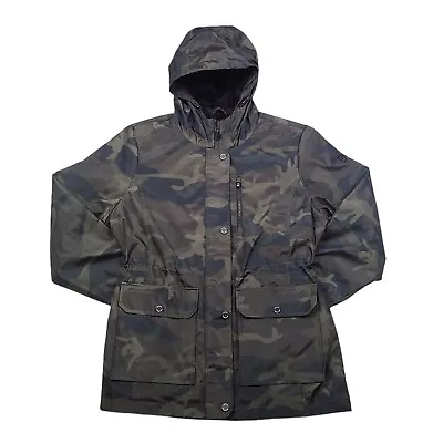 Michael Kors Women's Hunter Green Camo Jacket Soft Velve Lined Hooded Sz XL EUC • $74.99