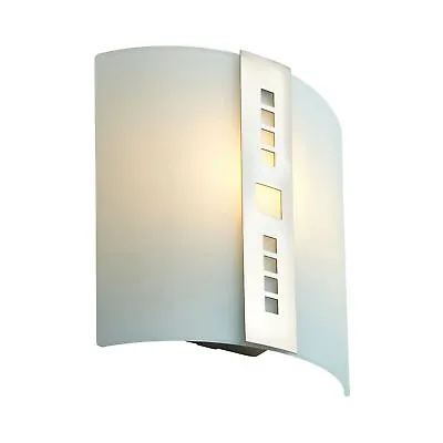 Modern Wall Lamp Washer Light Frosted Glass With Brushed Chrome Detail • £11.99