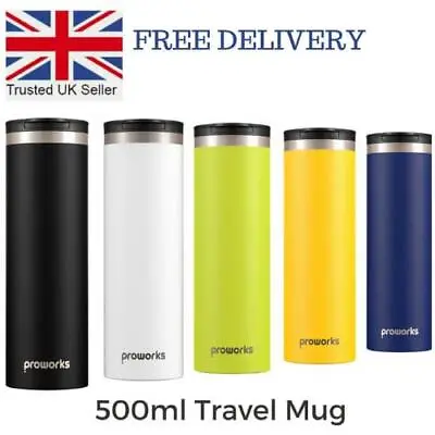 Proworks 500ml Coffee/Water Travel Mug-Different Colours-designs • £6.49