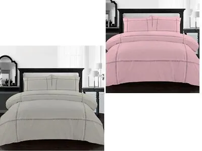 Eva Lace Duvet Cover Set With Pillowcases Luxury Quilt Cover Duvet Set All Sizes • £23