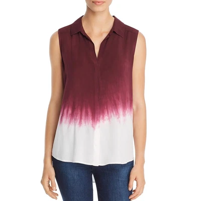 $9.59 • Buy Single Thread Womens Pink Dip-Dye Sleeveless Button-Down Top Shirt M  3331
