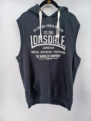 $35.99 • Buy Lonsdale Boxing Mens Embroidered Sleeveless Black Hoodie Sweatshirt Size XL