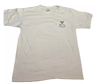 Vintage Icy Vodka T Shirt Mens L White Alcohol Tee Single Stitch A8 • $30