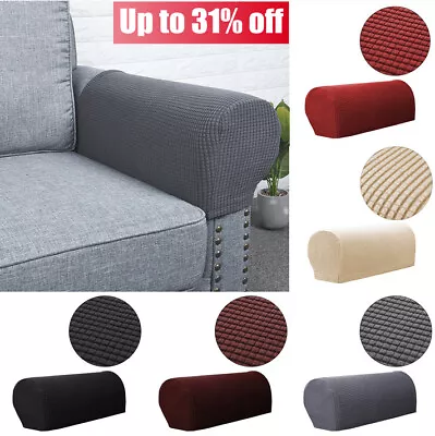 2PCS Armchair Covers Chair Arm Protector Cover Sofa Stretch Armrest Slip Cover • £5.49