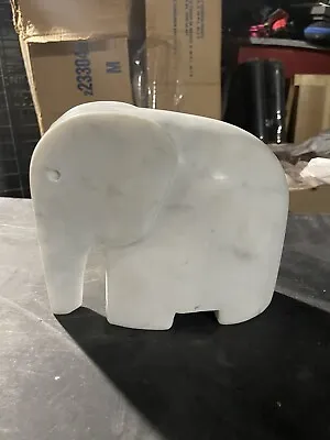 White Marble Elephant Statue Minimalist • $49.99