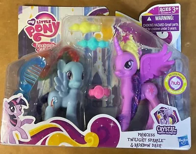 NEW! My Little Pony Twilight Sparkle & Rainbow Dash Crystal Princess 2 Pack NIB • $39.99