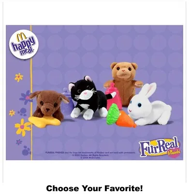 McDonald's 2008 FurReal Friends Plush Animal Pets-Choose Your Favorite! • $8