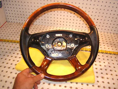 Mercedes 07-09 W216 CW221 S Leather BURL WOOD Black Steering OEM 1 Wheel Only • $275