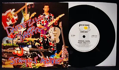 DWEEZIL ZAPPA~Signed STAYIN' ALIVE Picture Sleeve+45~The Bee Gees~Frank Zappa • $59.99