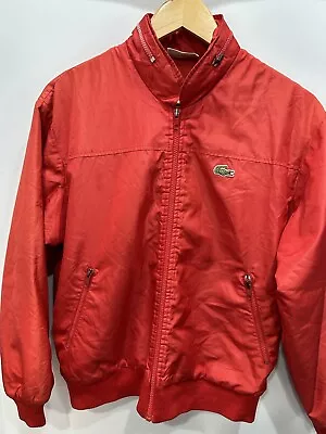 LACOSTE Vintage Style Lined Bomber Jacket Men Size M • $60