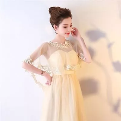 Casual Bridal Summer Wedding Cape Elegant Evening Dress Shawl Lace Shawl • £7.43