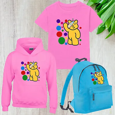 £8.99 • Buy Children In Need Pudsey Bear T-Shirt Hoody Spotty Day 2022 Kids Boys Bagpack