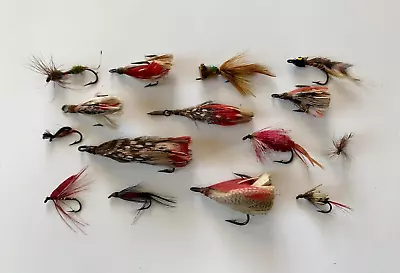 Antique Vintage Lot Of 15 Fly Fishing Flies - Flys From Recent Estate NICE! • $49.95