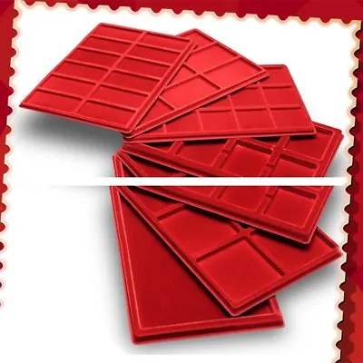 Red RECTANGLE TRAYS For MEDALS Or COINS Collection - Multi Compartment Options  • £6.95