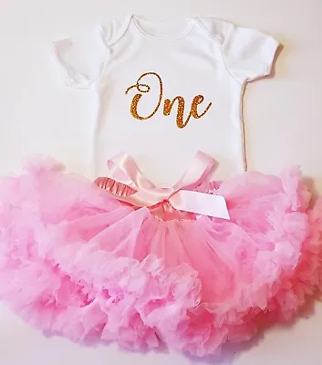 1st Birthday Outfit Baby Girls Frilly Tutu Dress Skirt Cake Smash Photoshoot UK • £8.50