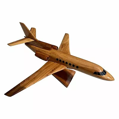Falcon 50 Mahogany Wood Desktop Airplane Model • $199.95