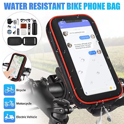 Waterproof Bike Cycling Handlebar Cell Phone Mount Holder Motorcycle Bicycle Bag • $12.98