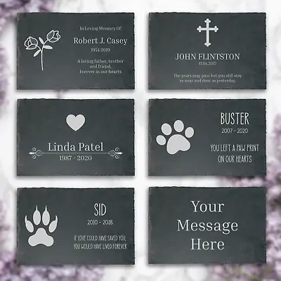 Personalised Slate Memorial Plaque Engraved Stone Remembrance Pet Sentiment • £7.99