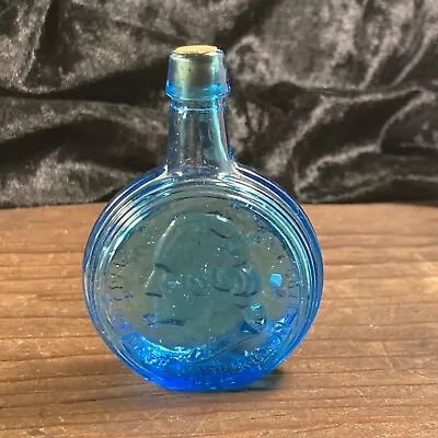 Vintage Miniature Wheaton Glass President George Washington Bottle Blue • $7.35