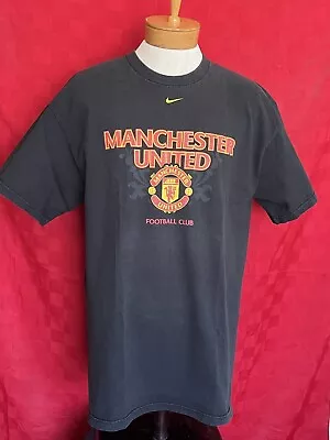 VINTAGE 1990s Nike ManU Manchester United Large Shirt Kit Center Swoosh EUFA UK • $21.25