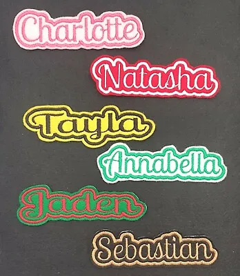 £3.65 • Buy Personalised Embroidered Name Patch Badge C1 Iron On Sew On